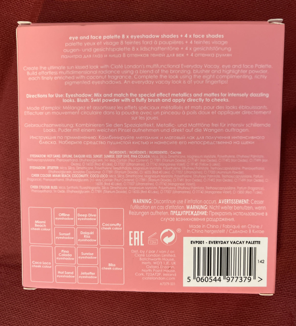Eyeshadow and Face Palette - Full Size, New in Box - Everyday Vacay