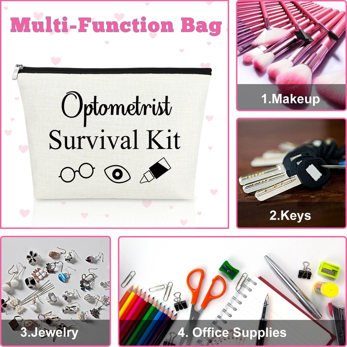 Optometry Graduation Gift Cosmetic Bag Eye Doctor Travel Makeup Pouch