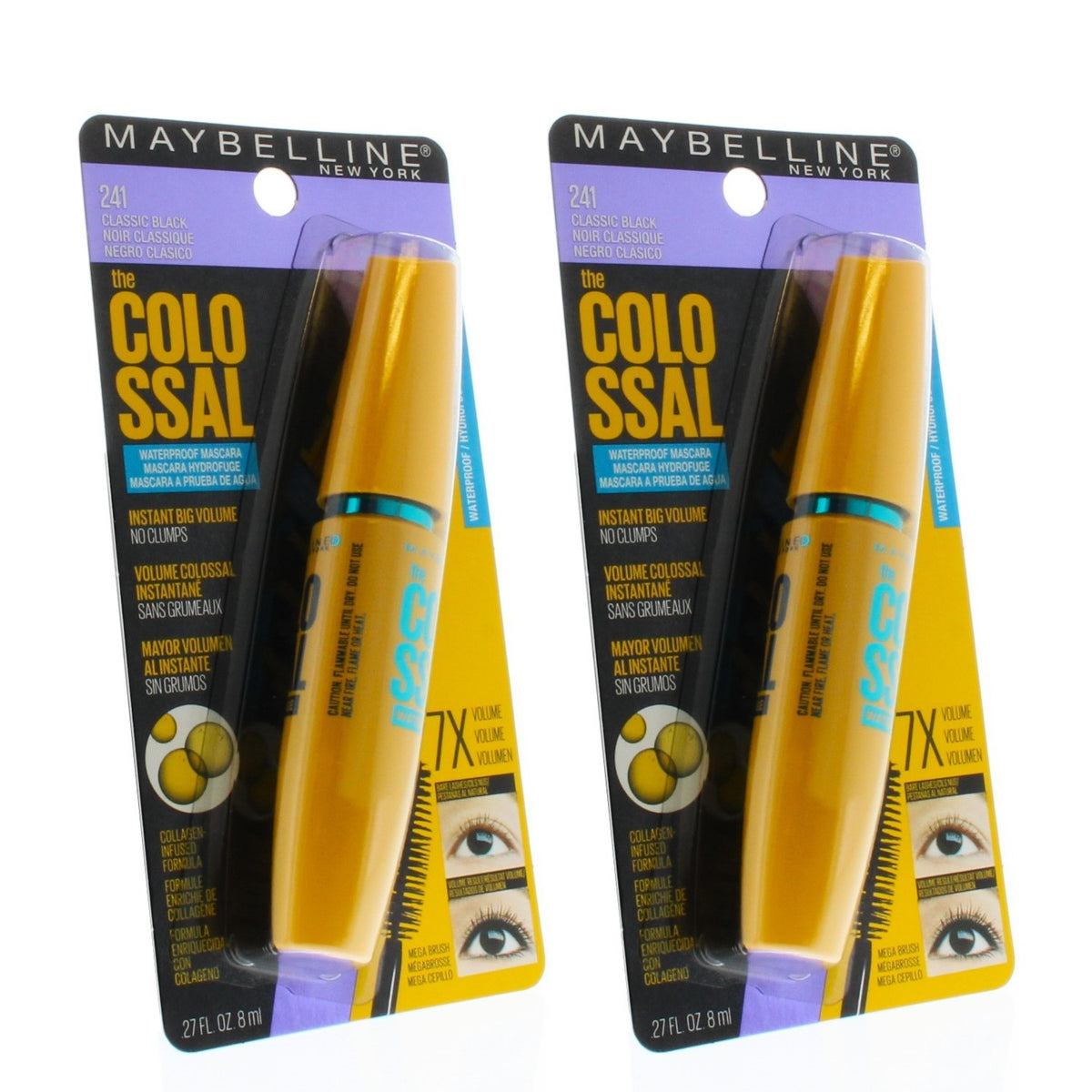 Maybelline Volum'Express Colossal Waterproof Mascara 8ml - 2 Pack