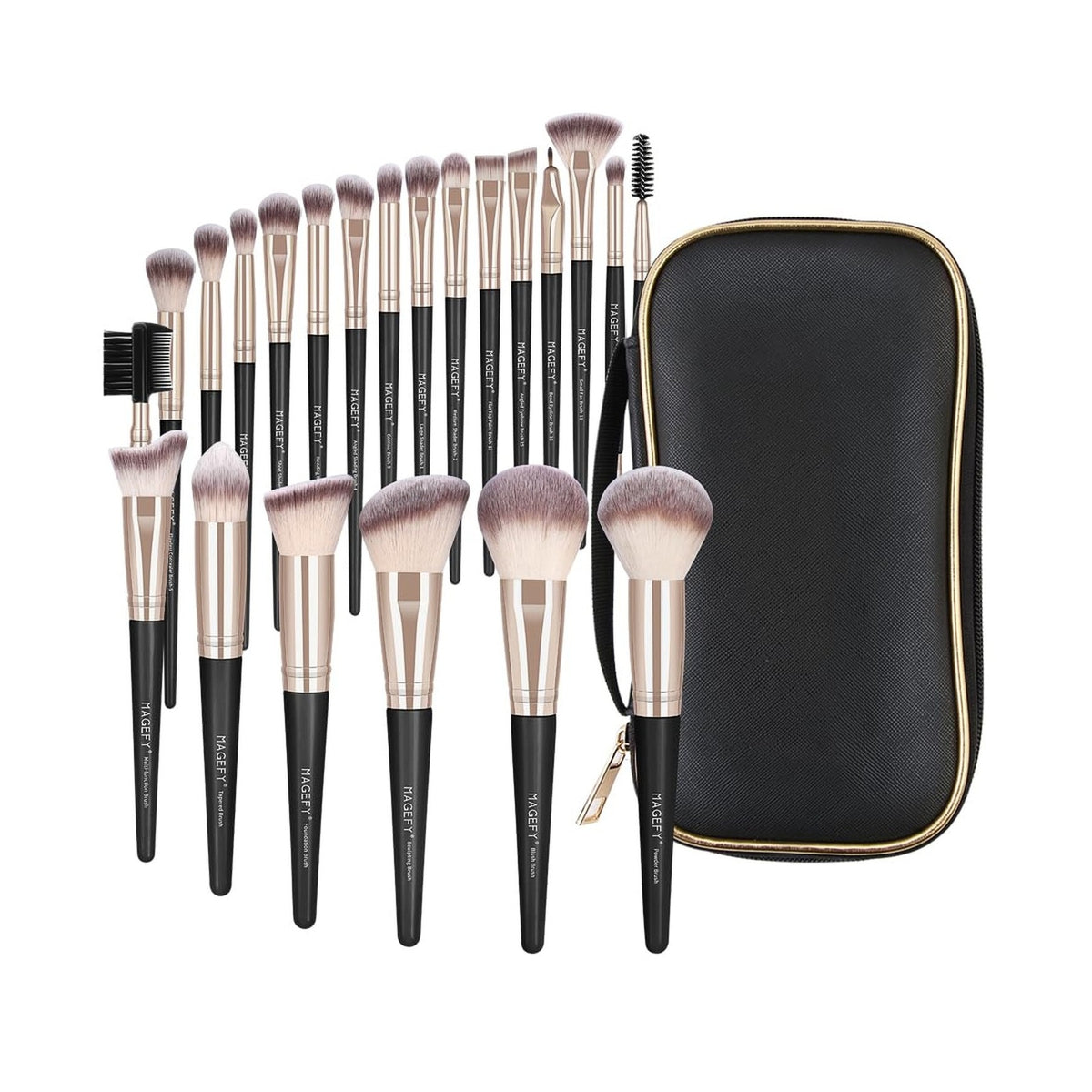 Professional Makeup Brush Set 22 Pcs Synthetic Brushes with Travel Case