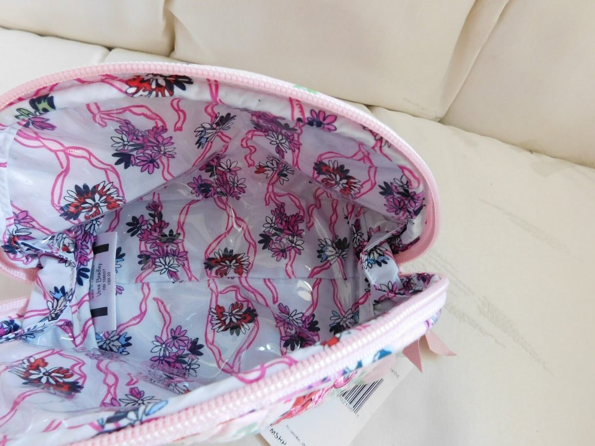 Medium Clamshell Cosmetic Bag - Hope Blooms Pink - Believe Monogram