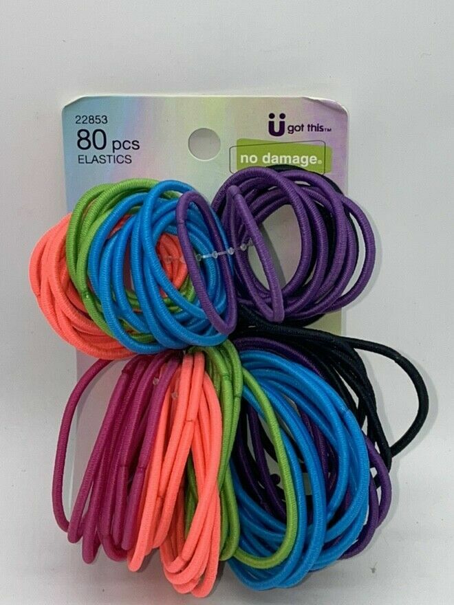 Scunci Girl No Damage Elastics 80ct New
