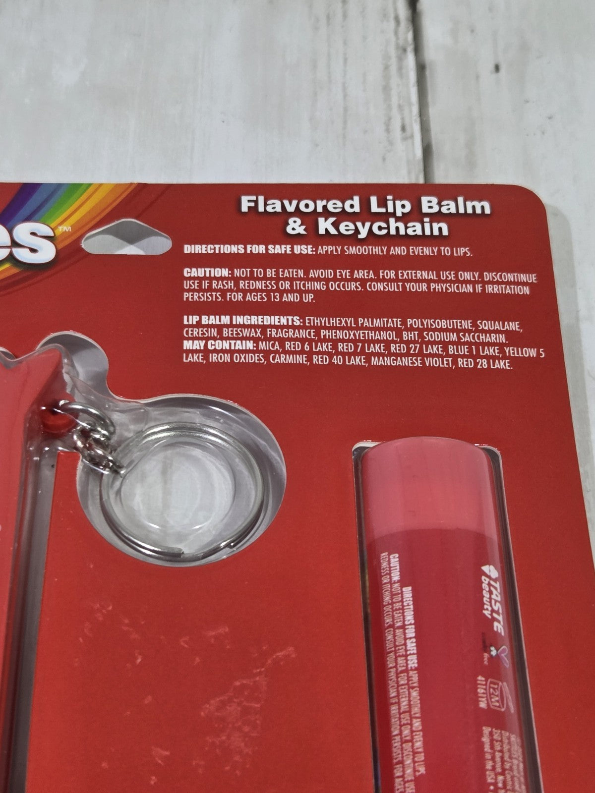 Candy Flavored Lip Balm and Keychain Holder Set - Skittles Style