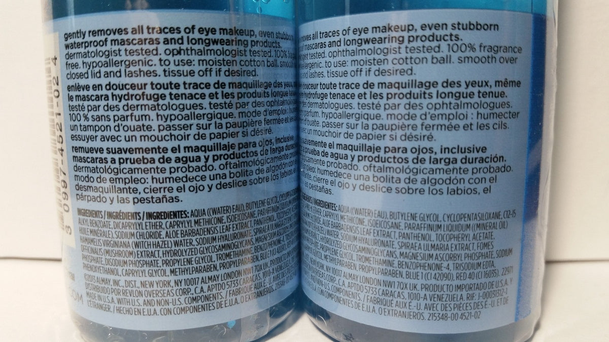 Almay Gentle Eye Makeup Remover, Longwear & Waterproof Liquid - 4oz (2 Pack)