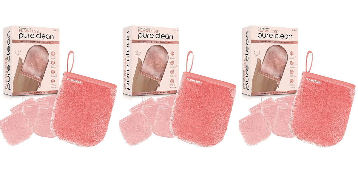 Facial Cleansing Mitt Bundle - Reusable Skin Care System, 3-Pack