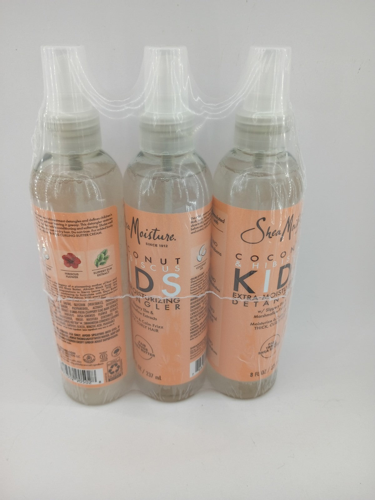 Shea Moisture Kids Detangler Spray with Coconut & Hibiscus - 8oz, Pack of 3