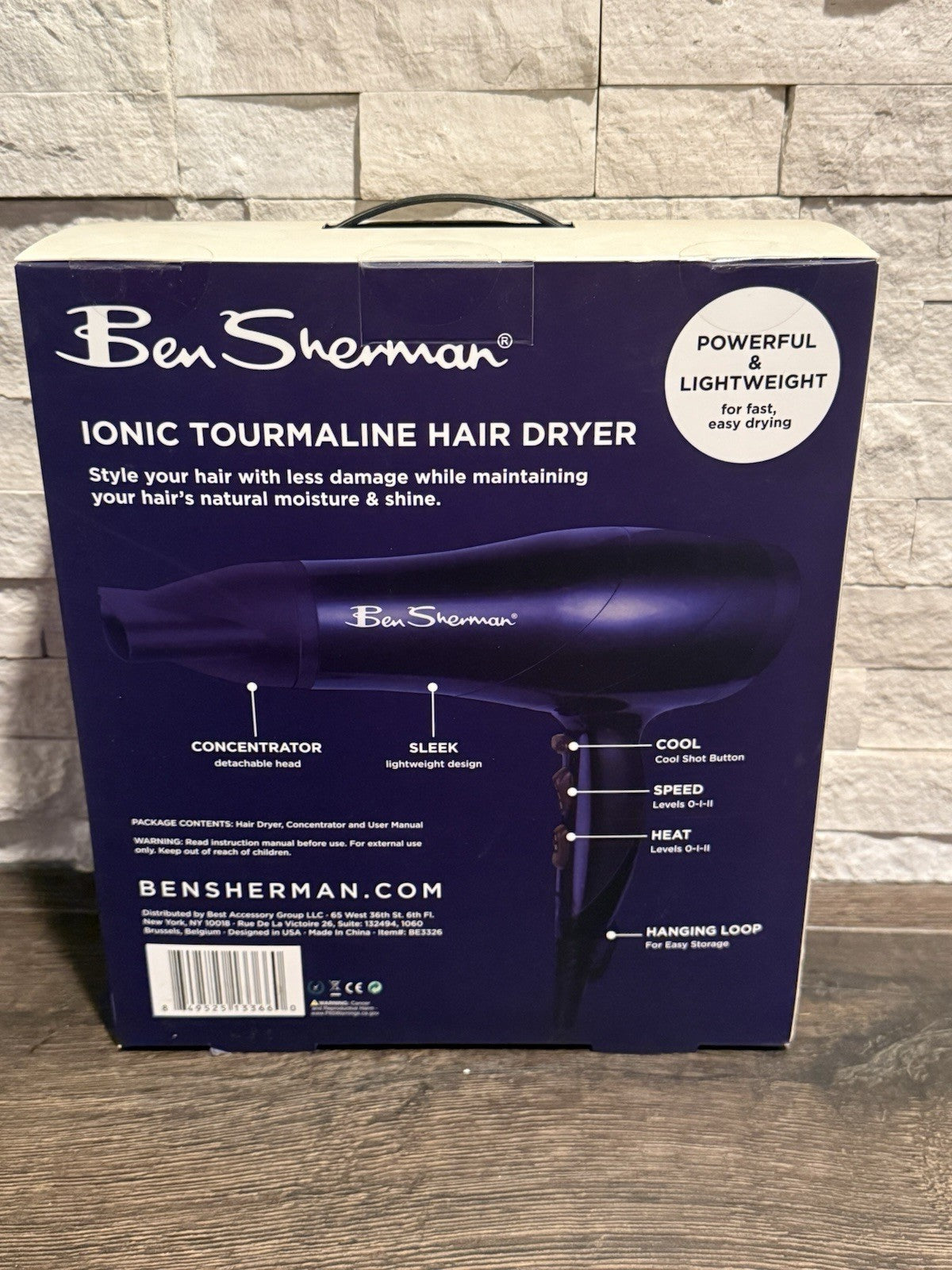 Ben Sherman Ionic Tourmaline Hair Dryer for Men 1875W Frizz Control Lightweight