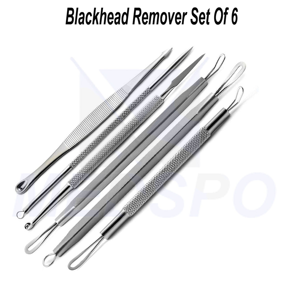 Set of 6 Comedone Extractors Blackhead Remover Tools for Acne and Pimple Popping
