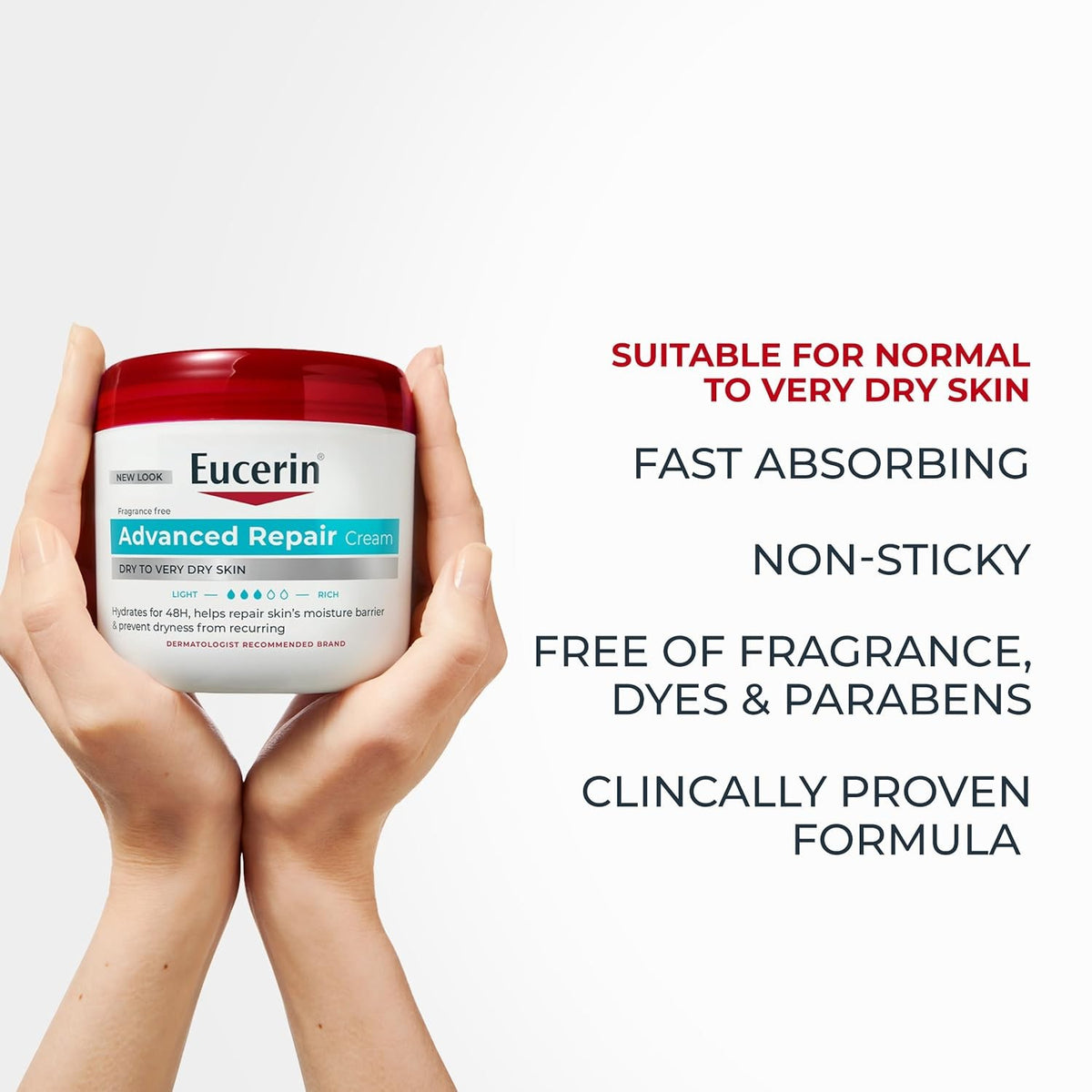 Eucerin Advanced Repair Body Cream Urea Moisturizing Lotion 16 OZ