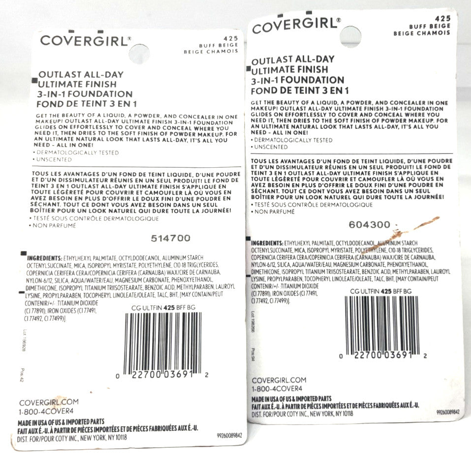2 Pack All-Day Foundation Sealed Buff Beige 425 - Makeup Base