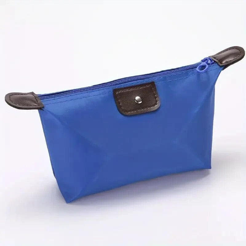 Large Foldable Waterproof Makeup Travel Bag - Blue Cosmetic Organizer