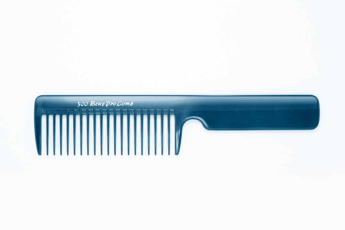 Pro Styling Comb with Handle - Blue 8 1/4 inch Made in Japan