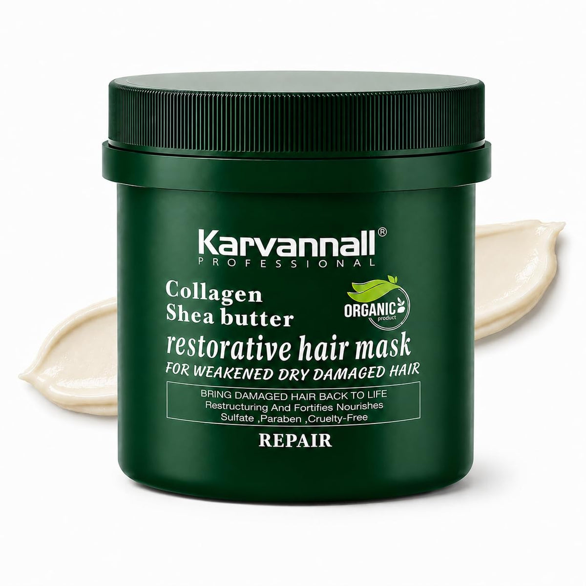 Shea Butter Collagen Hair Mask - Deep Repair & Hydration for Damaged Hair - 16.9 Fl Oz