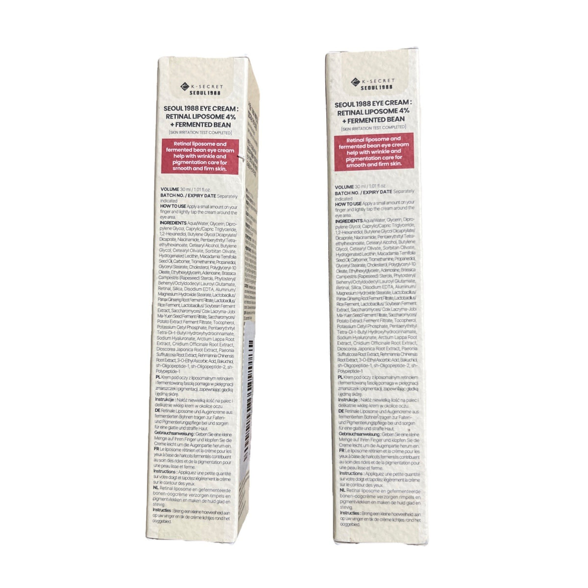 K-Secret 2 Seoul 1988 Eye Cream with Retinal Liposome & Fermented Bean 1oz