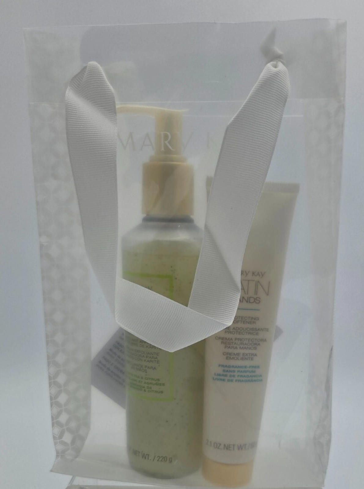 Mary Kay Satin Hands Set with Softener and Scrub - White Tea & Citrus