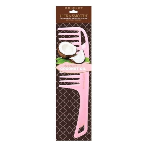 Coconut Infused Wide-Tooth Hair Pick Comb for Detangling & Shine