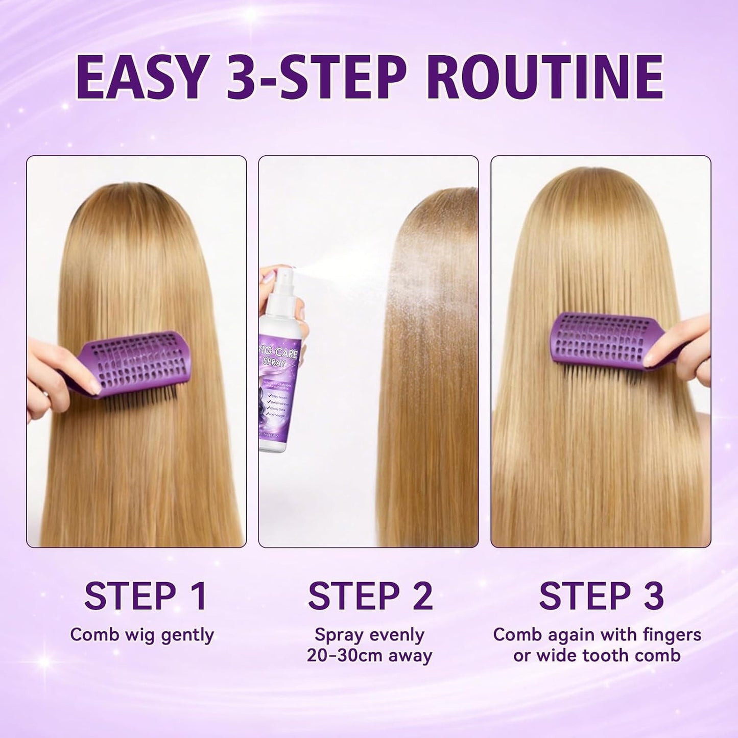 Synthetic Wig Spray with Frizz Control & Shine - Hydrating Detangler 120ml