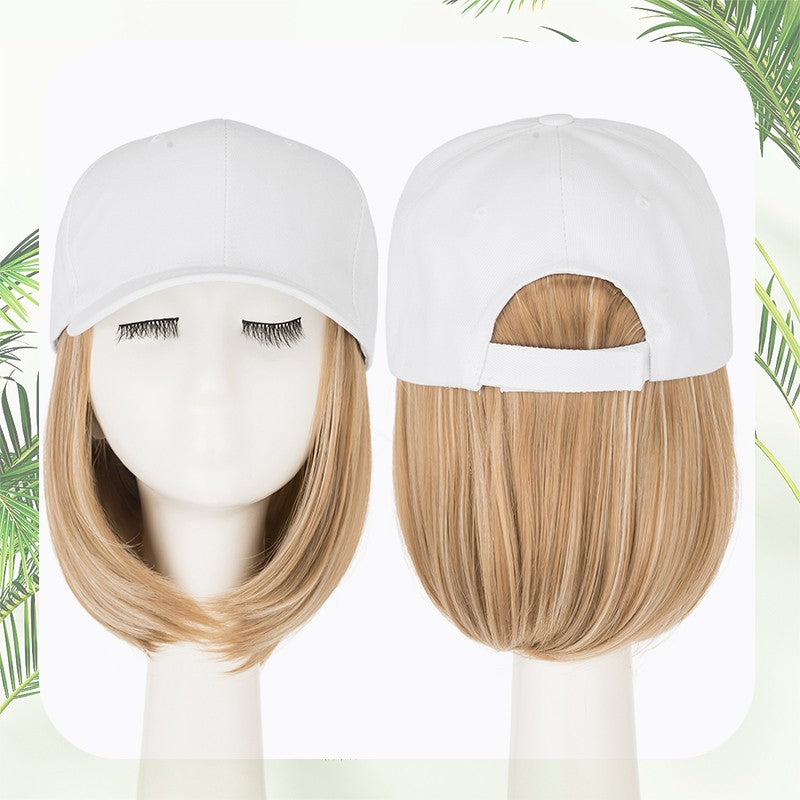 Baseball Cap with Hair Extensions - Wavy & Straight Human-Like Hairpiece