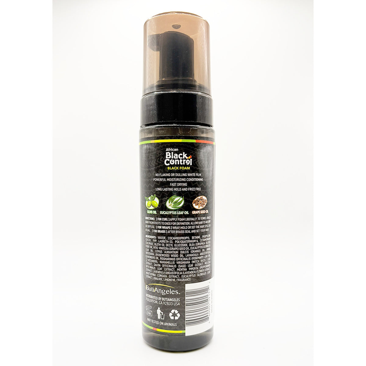 African Black Control Foam Mousse - Strong Hold, Frizz Control, Nourishing 8oz