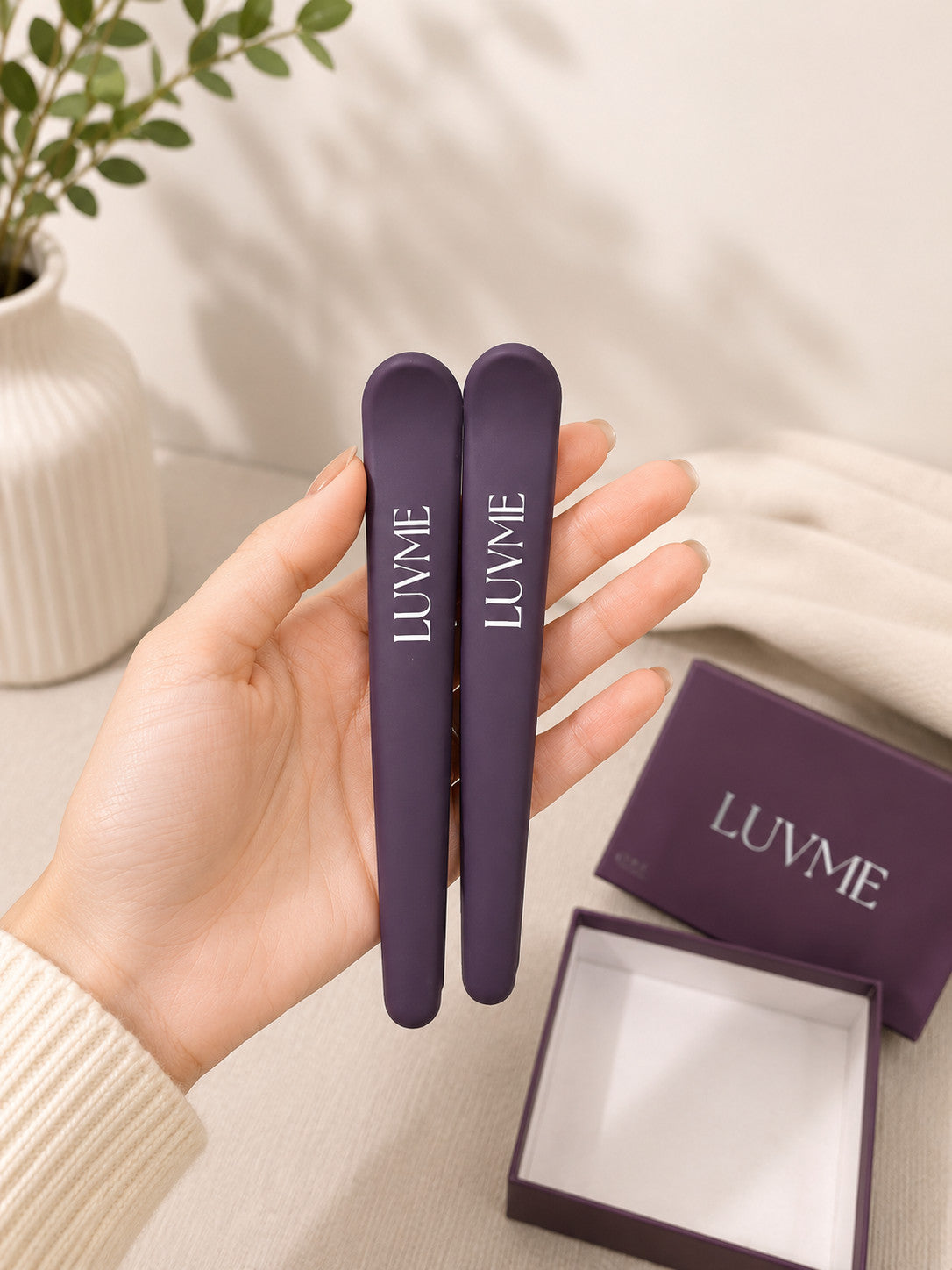 LUVME Hair Styling Clips Set Purple Salon Sectioning Extension Access