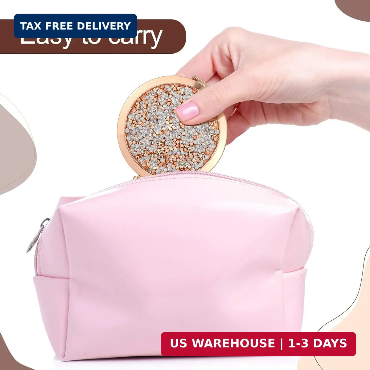 Set of 3 Inspirational Compact Pocket Mirrors with 2x Magnification