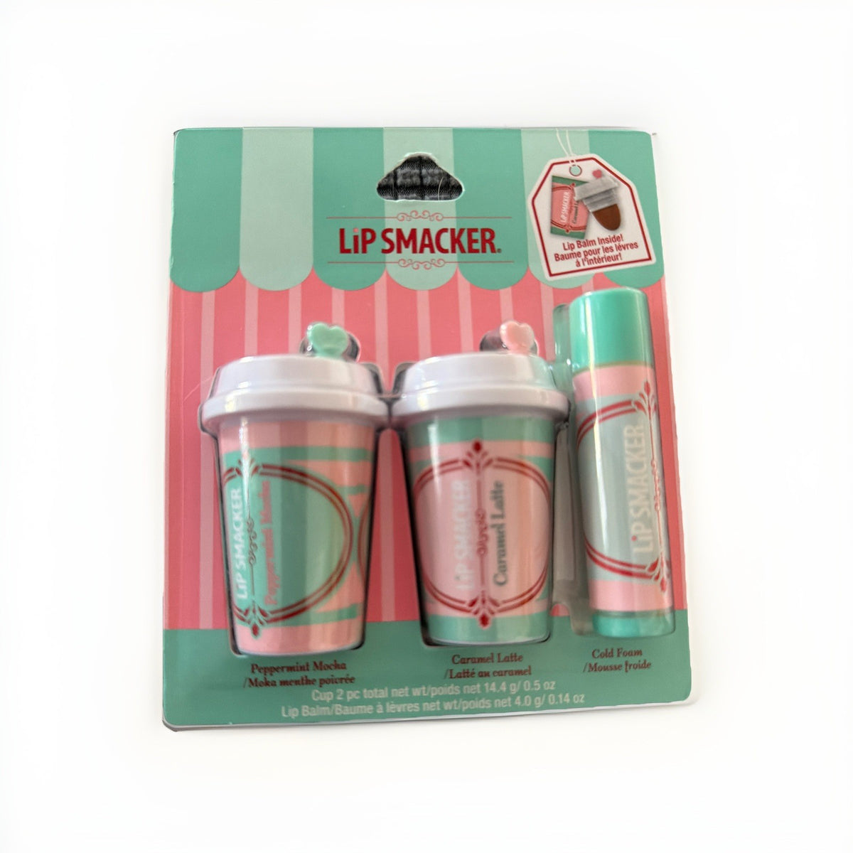 Lip Balm Set - Peppermint Mocha & Caramel Flavors with Cold Foam Effect
