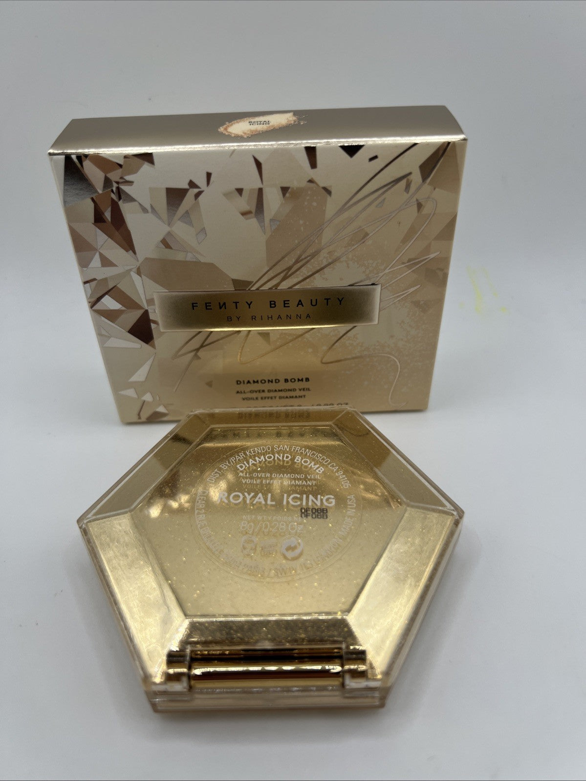 Fenty Beauty Diamond Bomb Highlighter in Royal Icing 0.28 Oz – Shimmery Face Glow