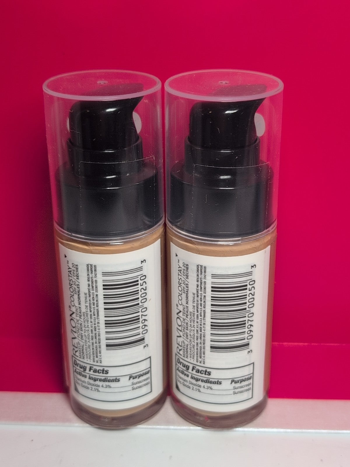 Revlon ColorStay 24Hrs Normal Dry Foundation Shade 460 Macadamia - Lot of 2
