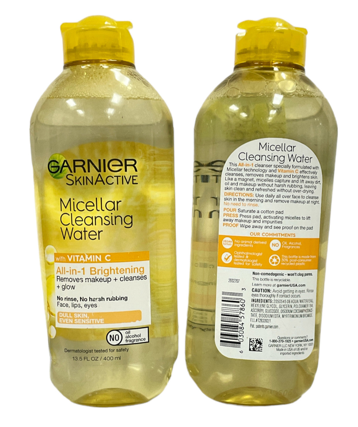 Garnier Micellar Cleansing Water All-In-1 Brightening 2-Pack (13.5 fl oz / 400 ml each)