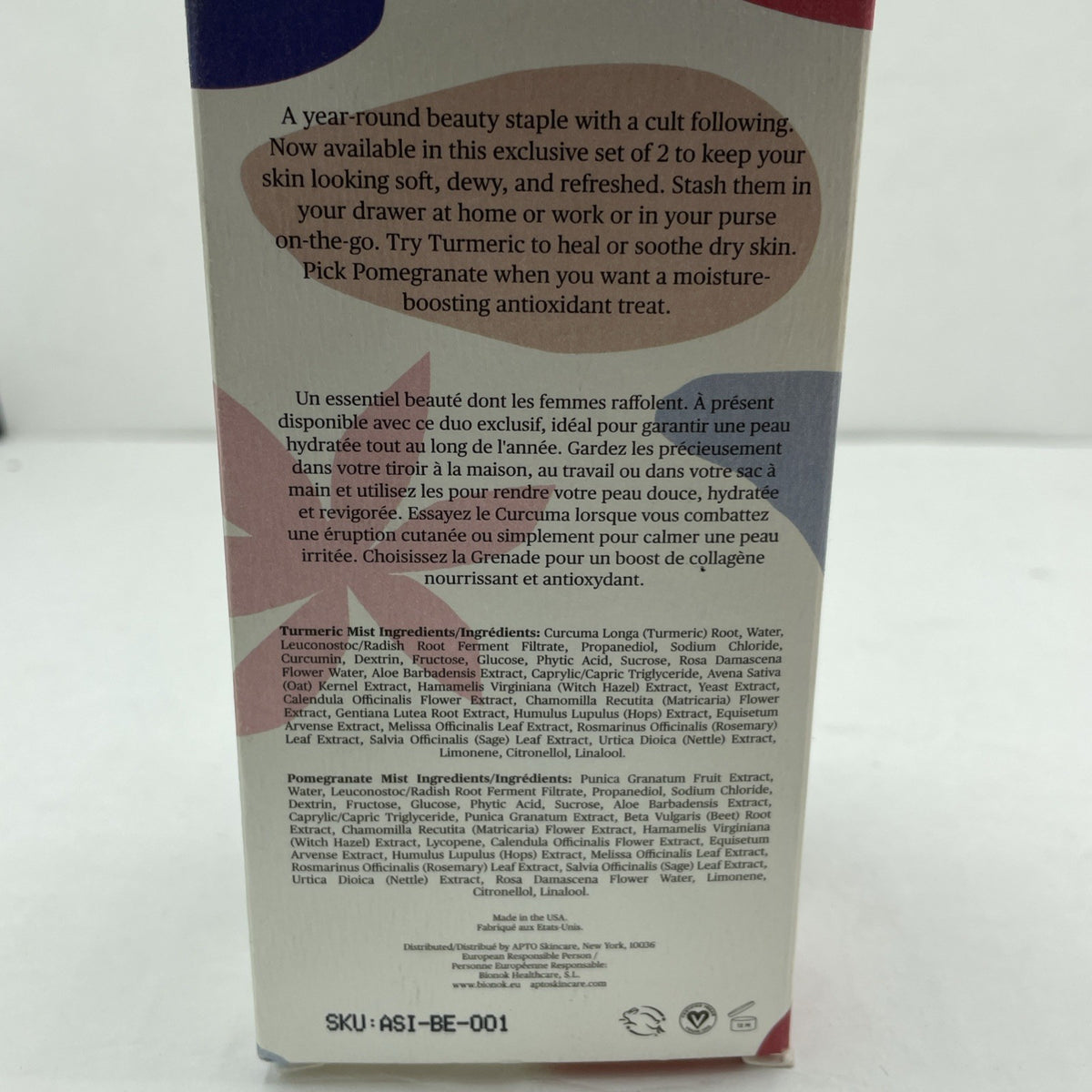 Apto Skincare Summer Mist Set Turmeric & Pomegranate Face Setting Spray