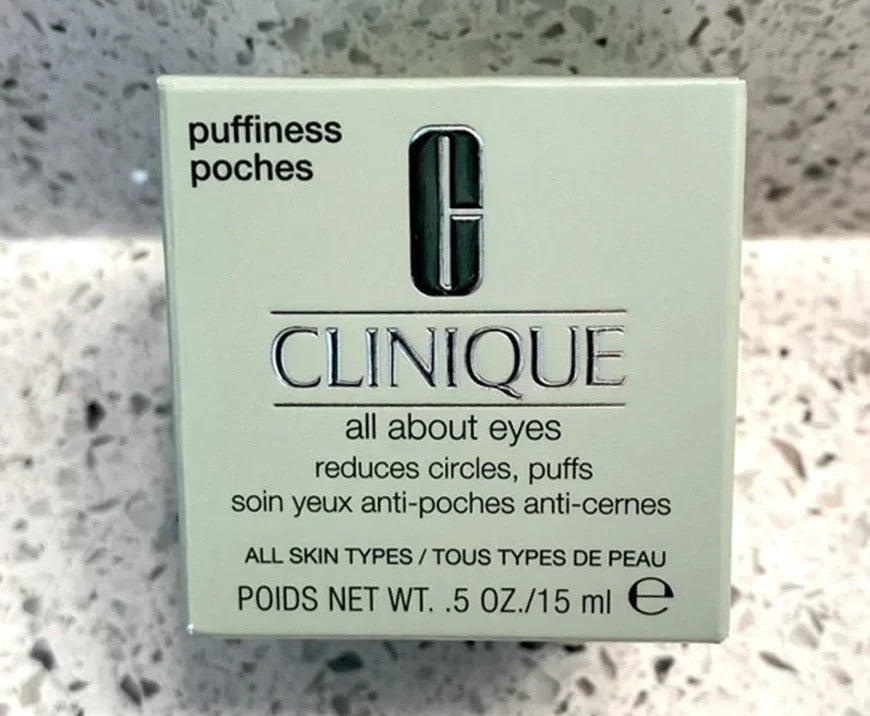 Clinique All About Eyes Eye Cream Reduce Dark Circles Puffiness 0.5 Oz