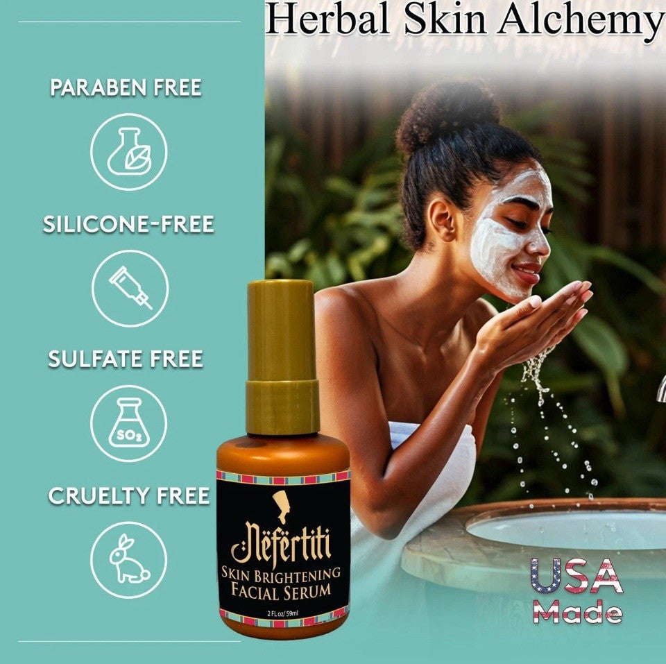 Nefertiti Skin Brightening Facial Serum - 2 oz / ml for Radiant Complexion