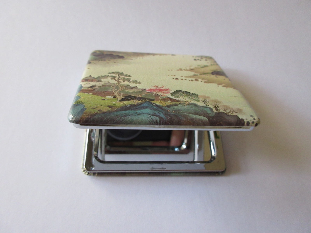 Double-Sided Travel Compact Mirror for Purse - Japanese Inspired