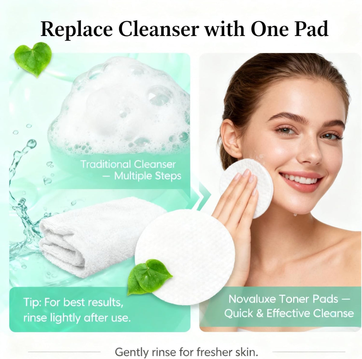 Exfoliating Hydrating Facial Toner Pads with Salicylic Acid & Hyaluronic Acid – 70 Count