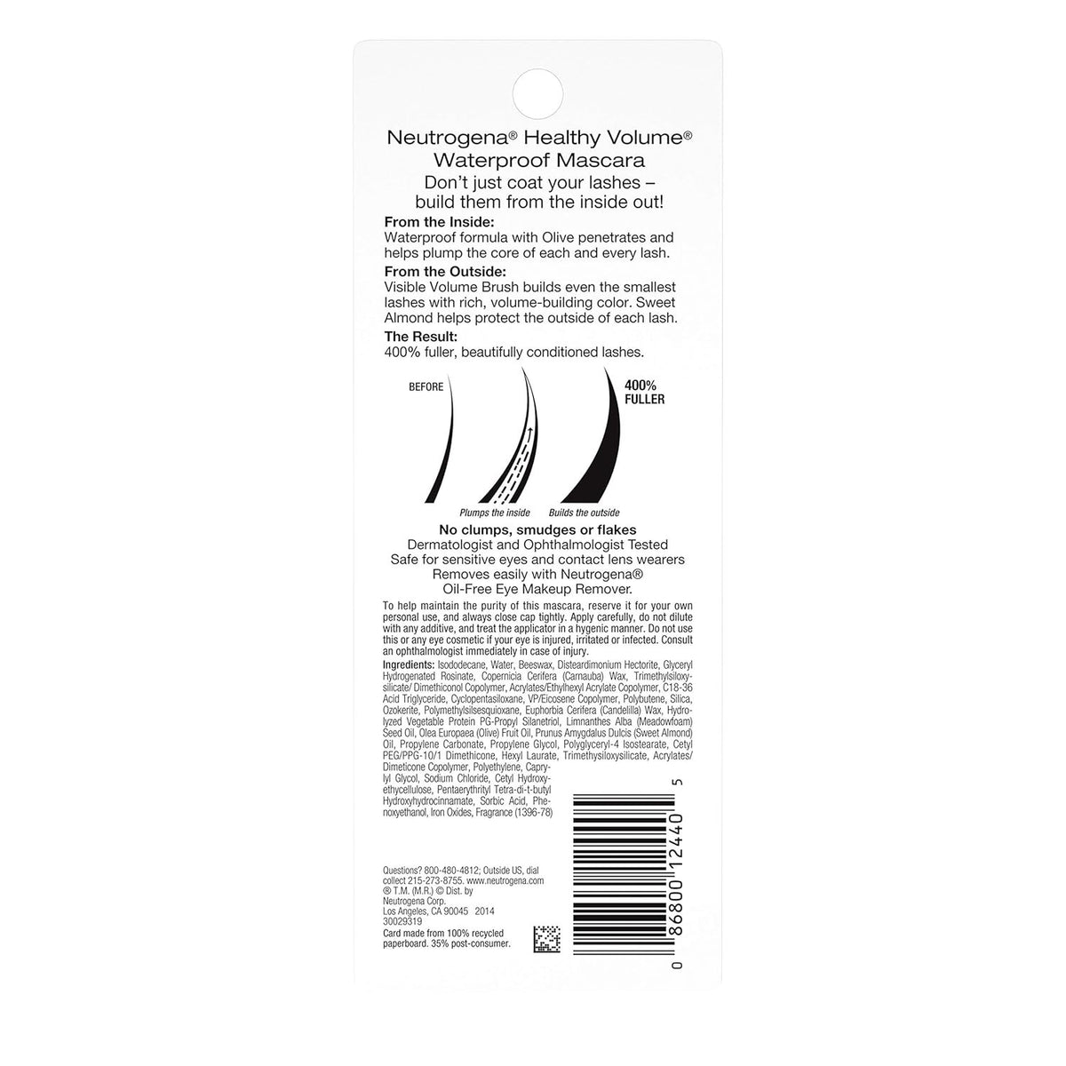 Neutrogena Waterproof Lash Plumping Mascara for Fuller, Voluminous Lashes - Black/Brown 0.21 oz