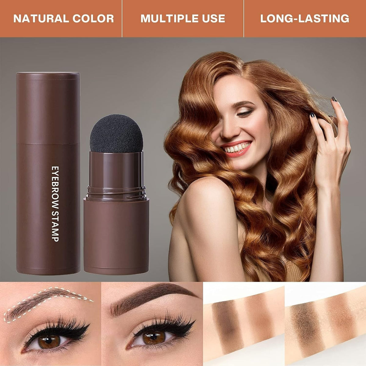Waterproof Eyebrow Stamp Kit with 10 Stencils & Brushes - Natural Brow Shaping