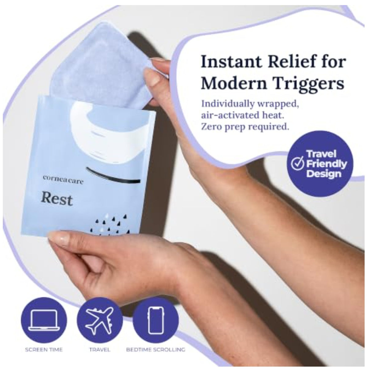 Self Heating Eye Mask - Disposable Warm Compress for Dry Eyes, 30 Count