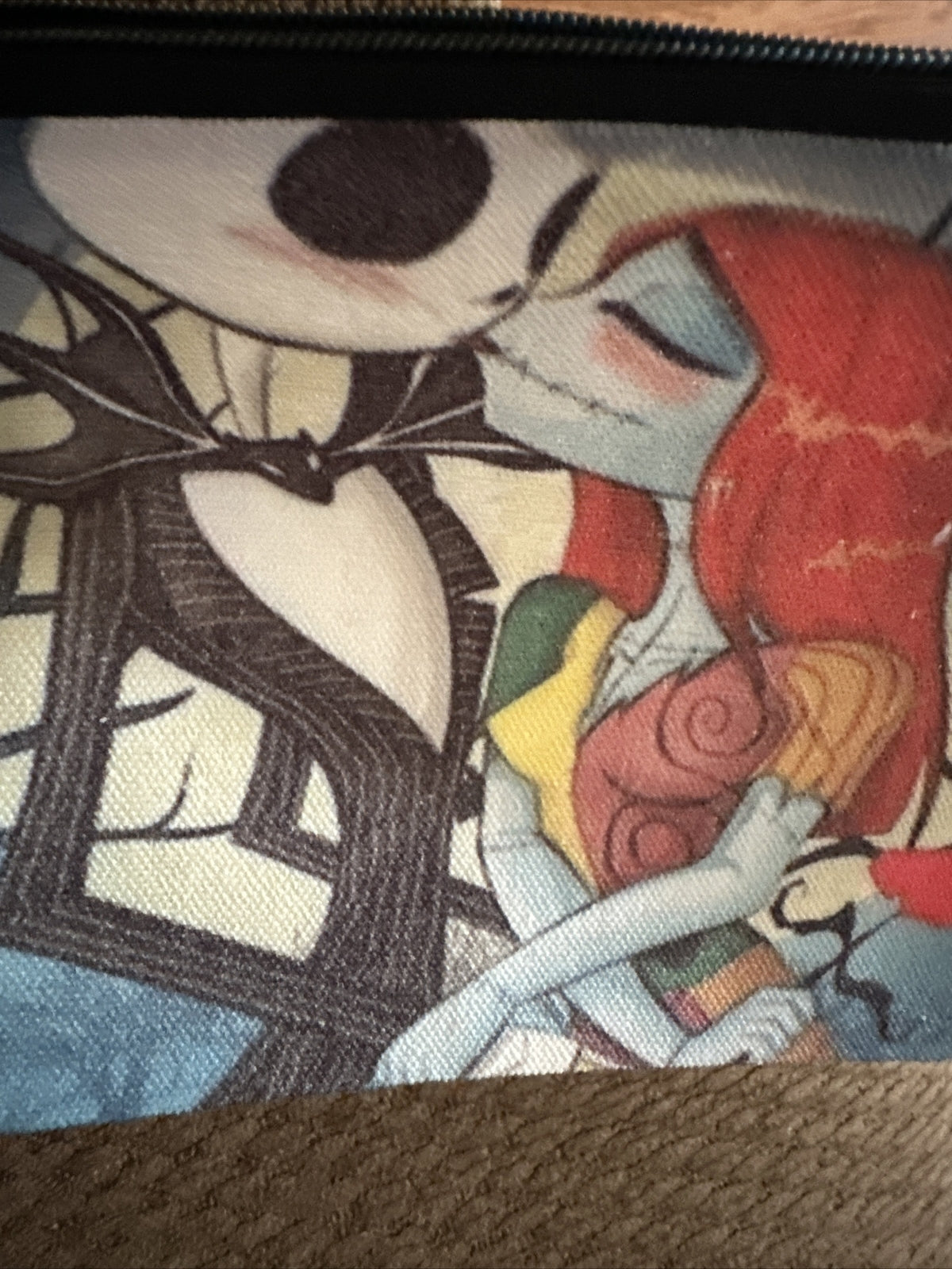 Halloween Jack and Sally Canvas Makeup Pouch - The Nightmare Before Christmas