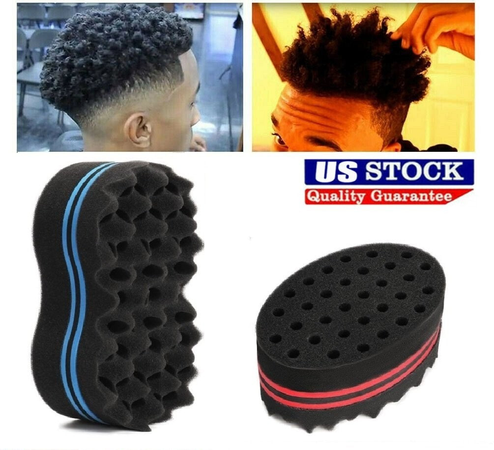 2PCS Hair Sponge Magic Barber Twist Curl Brush Dreads Locking Afro