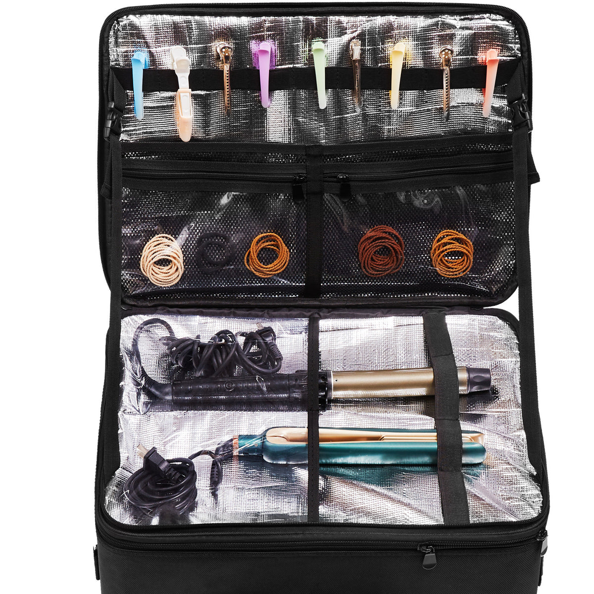 Large Capacity Rolling Makeup Train Case with Wheels & Handle
