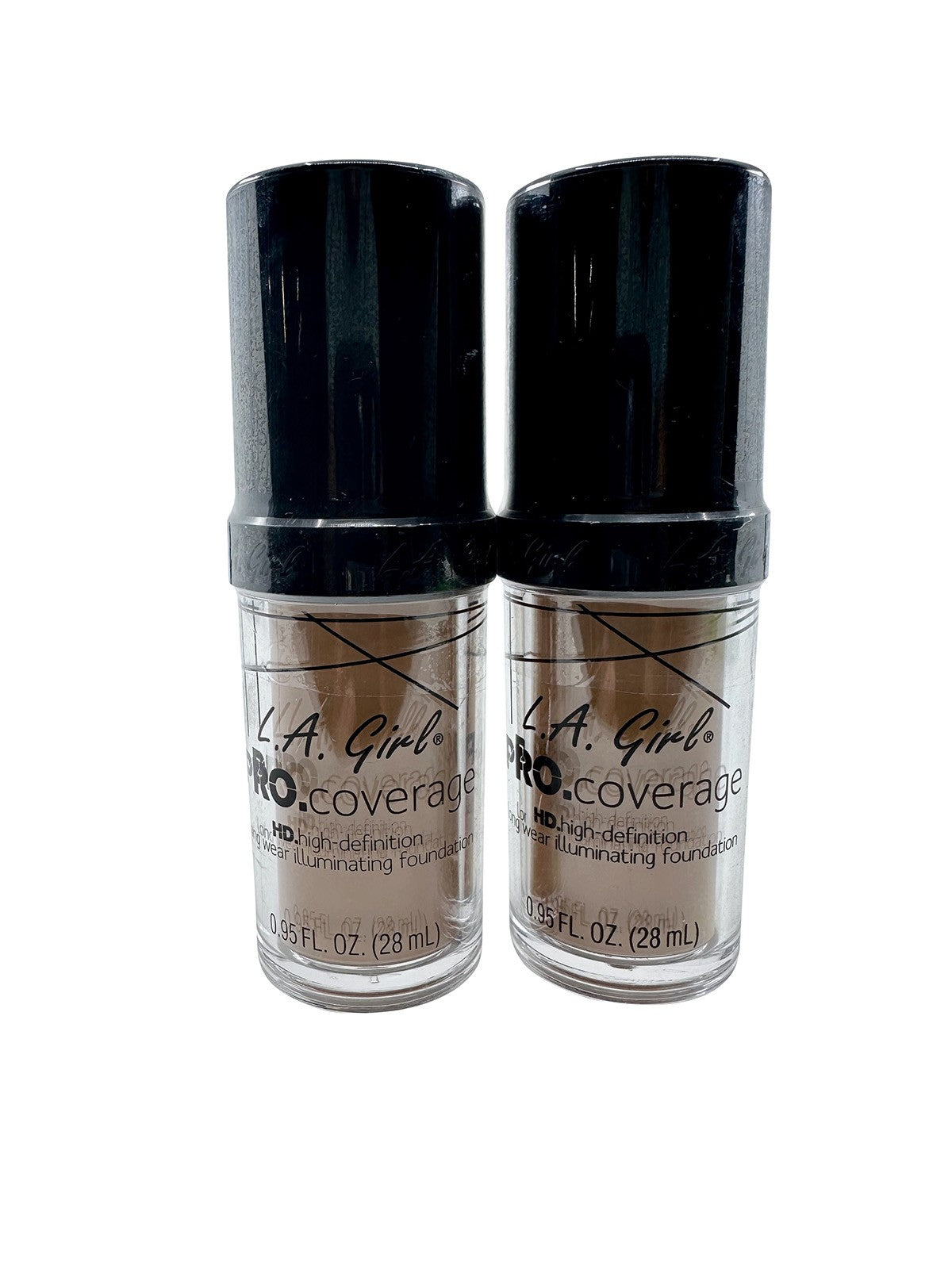 Foundation Pro Coverage Long Wear HD Definition Soft Honey 0.95 oz (2 Pack)