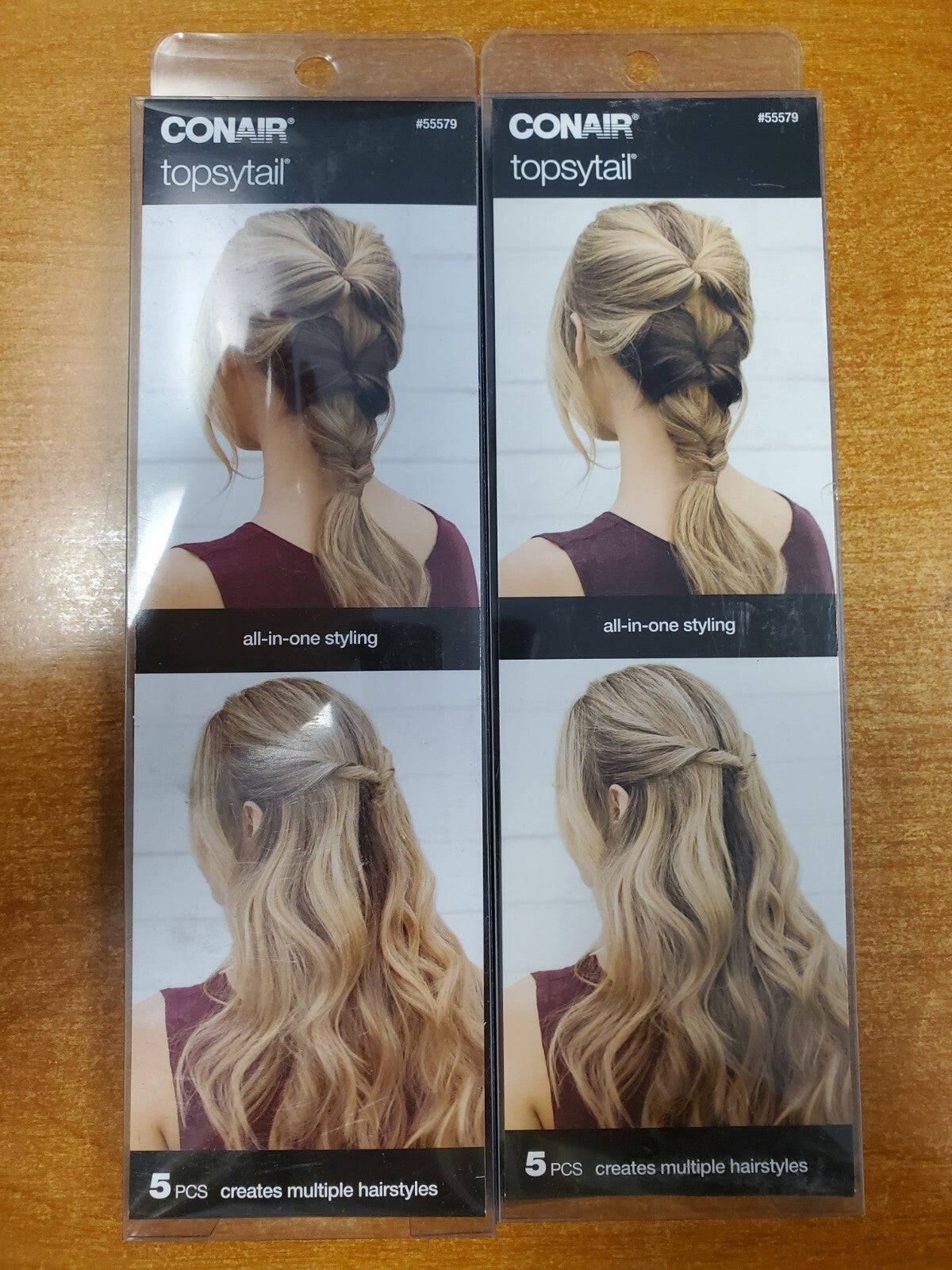 2 Pack: Original Conair Topsy Tail Hair Tool Styling Kit Set #55579