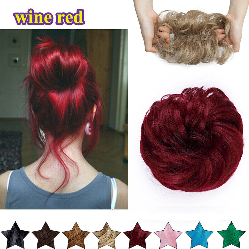 Large Curly Messy Bun Hair Piece Scrunchie for Thick Hair Updo Extensions