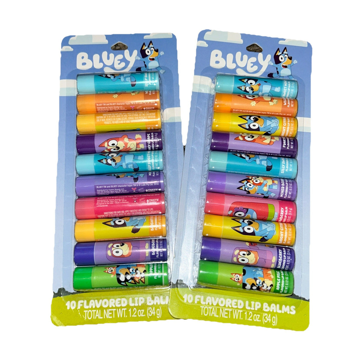 Bluey & Friends Assorted Flavored Lip Balm Set - Adorable Character 10 Pack