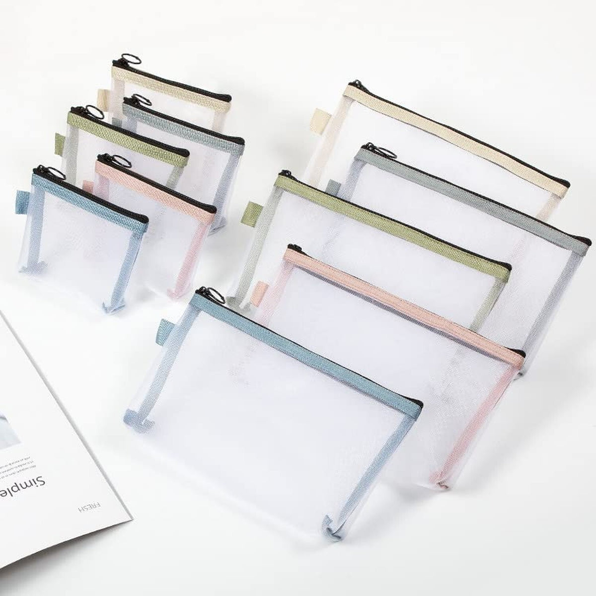 Mini Mesh Makeup Bags 2 Pack - Portable Cosmetic Organizer for Travel and Storage