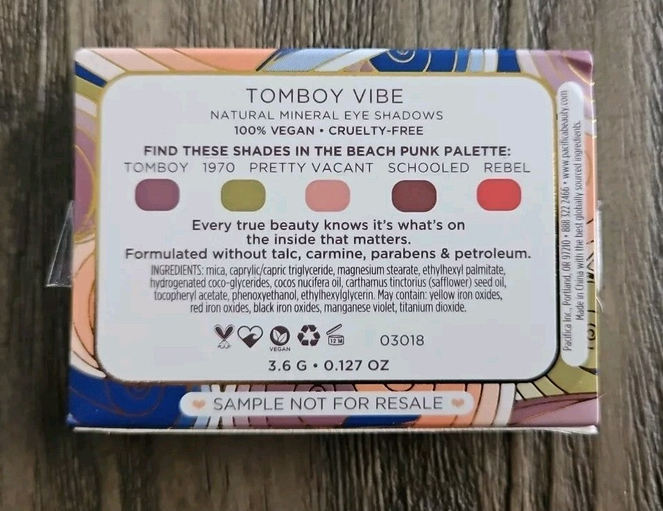 Mineral Eyeshadow Palette - Tomboy Vibe 5 Shades - Cruelty-Free Makeup