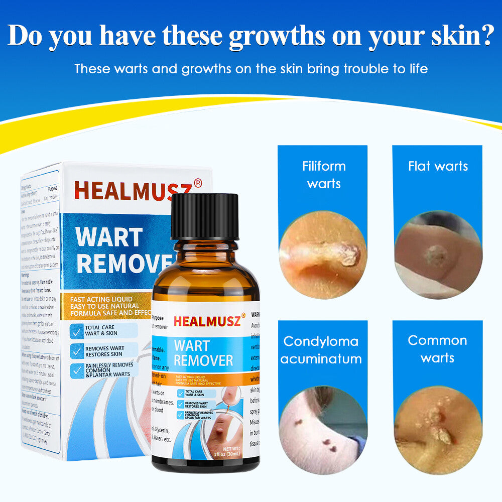 Wart Remover Liquid for Common and Plantar Warts - Fast Acting Treatment