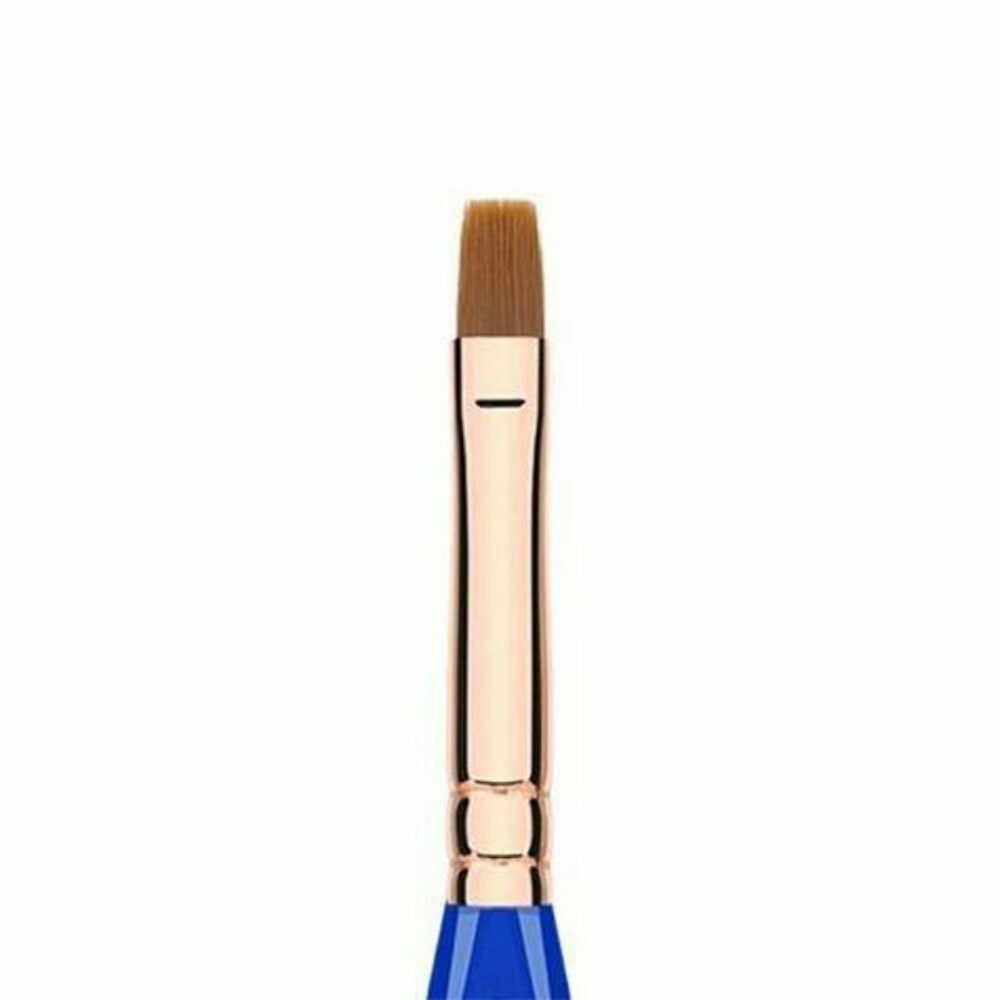 Square Lip Makeup Brush - Vegan Synthetic Bristles, Rose Gold Ferrule, Ergonomic Handle