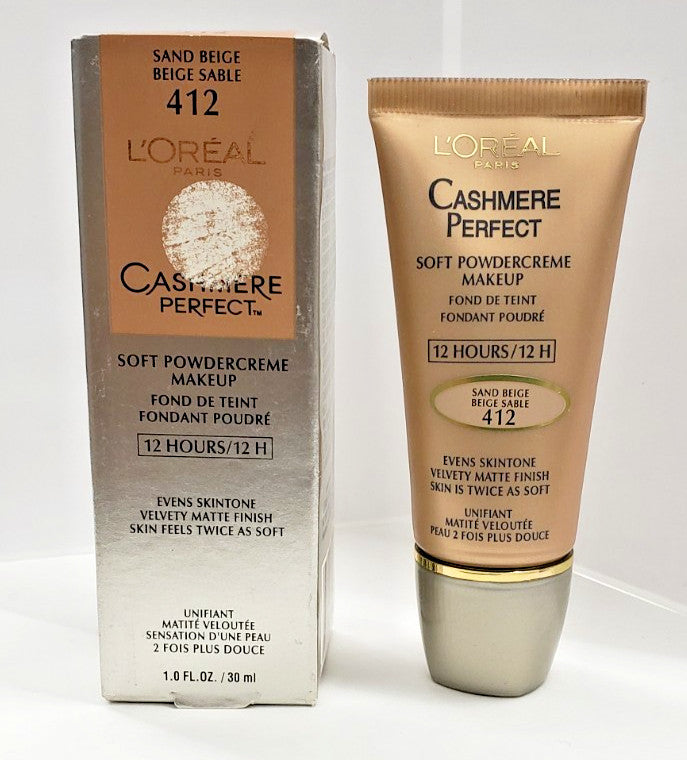 L'Oréal Cashmere Perfect Soft Powder Creme Foundation 412 Sand Beige