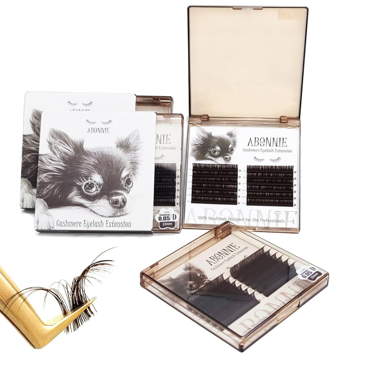 Brown Colored Lash Extensions 0.05 C Curl 8-15mm Mixed Tray for Professional Use